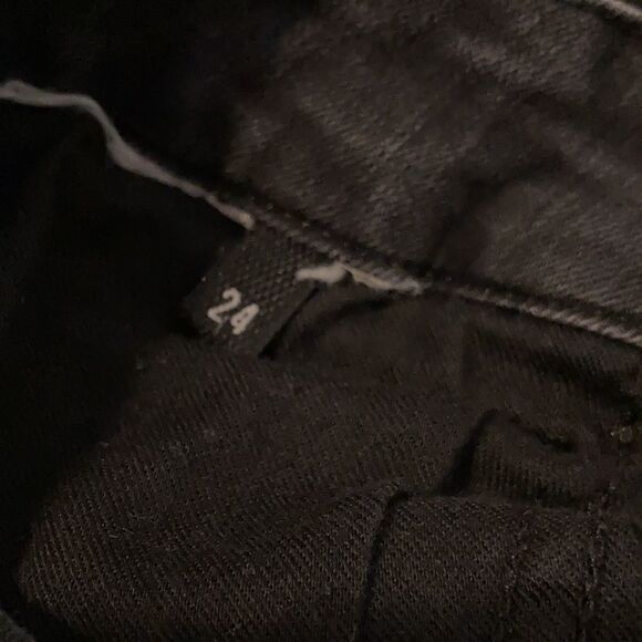 𝅺3X1 Denim Black High Rise Raw Hem Skinny Jeans Size 24 - Picture 5 of 8